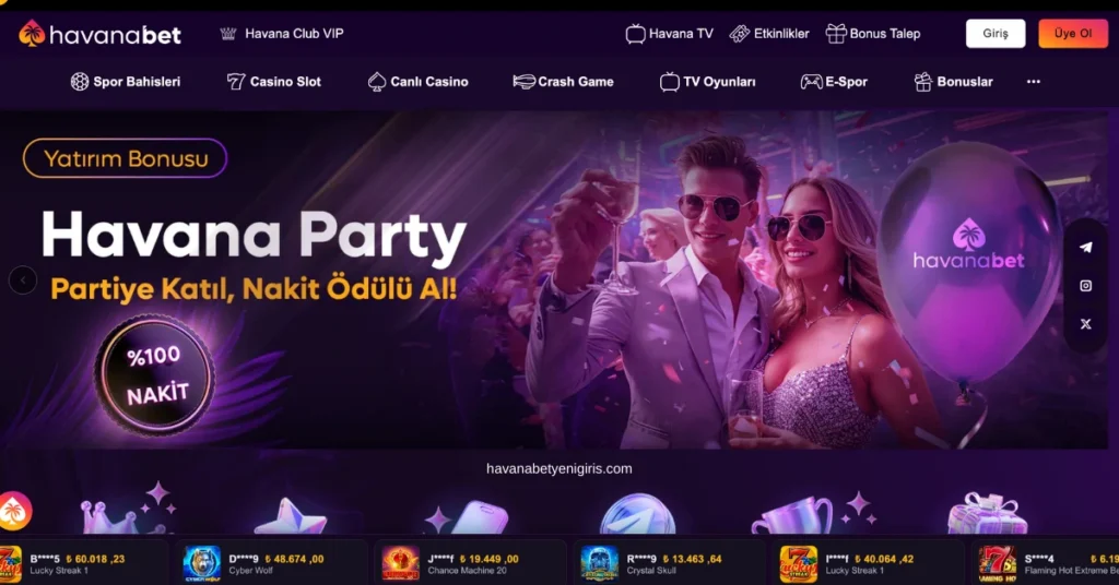 havanabet casino giriş ekranı